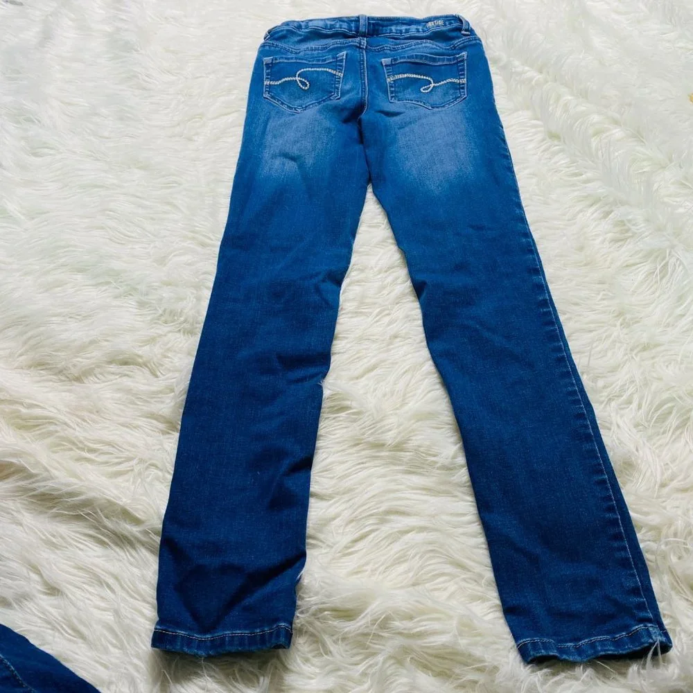 Justice Jeans Girls 14 Super Skinny Distressed Mid Rise Stretch‎ Jeans